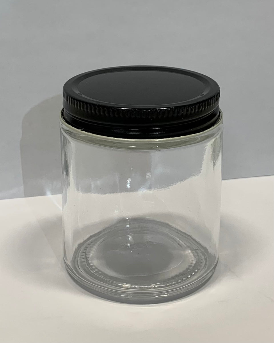 16 oz Toledo Glass Jar with Black Metal Lid