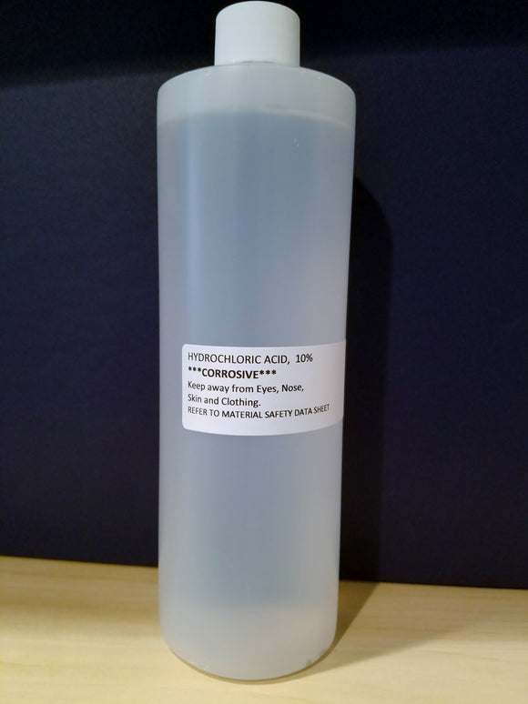 Hydrochloric Acid (HCL) 10%, 16 oz.
