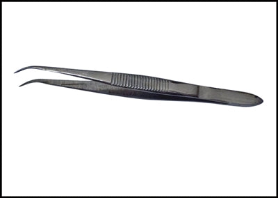 Forcep - Curved, Fine Point (4 1/2